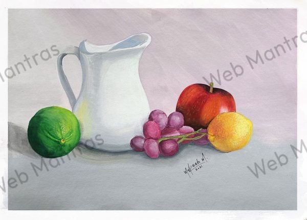Fruits vase painting