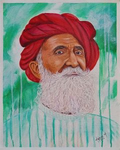 old man painting