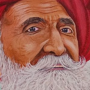 old man painting